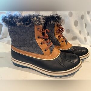 Cozy Faux Fur Trimmed Boots, Waterproof & Side Zippers
